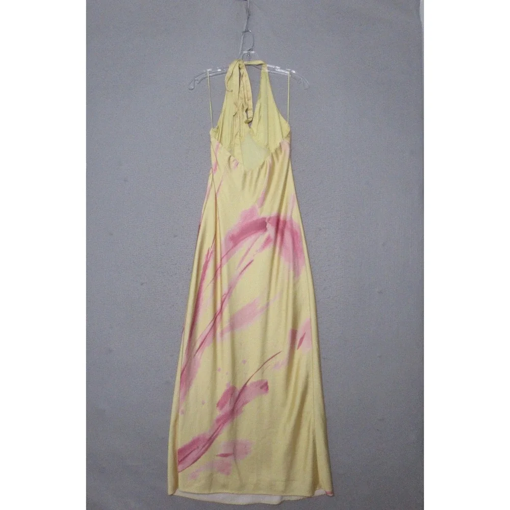 Abercrombie & Fitch Julia Slip Halter Maxi Dress Y2K Beach Romantic Festival